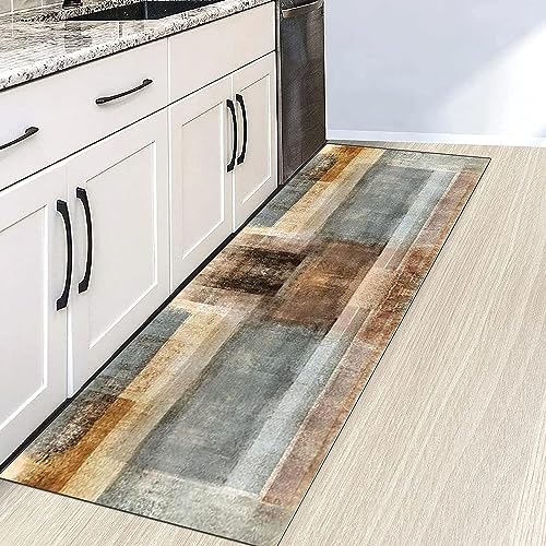 RAUMPA Teppich Läufer 80x400 cm, Flur Küche Waschbar rutschfest Mit Muster Lang Küchenläufer Küchenteppich Teppichläufer Flurteppich Küchenmatte, Teppich für Eingangsbereich Wohnzimmer Schlafzimmer von RAUMPA