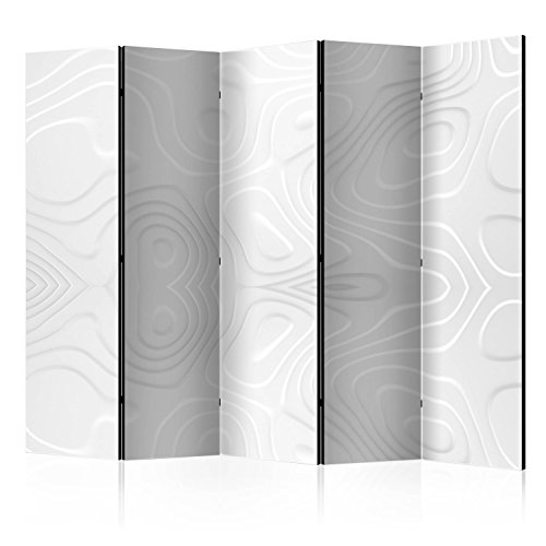 RAUMTEILER/PARAVENT B&D XXL - Paravent Raumteiler Innen Abstrakt 225x172 cm 5-teilig Einseitig Raumtrenner Trennwand Holz Room Divider Spanische Wand Raum Abtrennung weiß a-B-0059-z-c von RAUMTEILER / PARAVENT B&D XXL