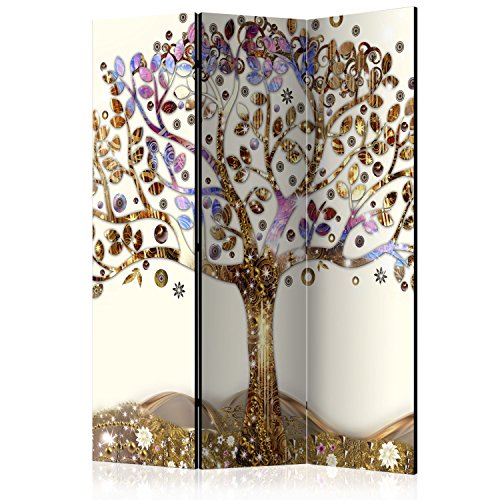 murando Raumteiler Baum Foto Paravent 135x172 cm beidseitig auf Vlies-Leinwand bedruckt Trennwand Spanische Wand Sichtschutz Raumtrenner beige gold braun l-A-0002-z-b von RAUMTEILER / PARAVENT B&D XXL