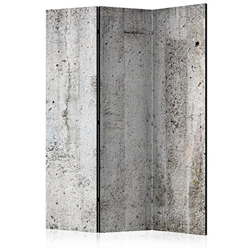 murando Raumteiler Beton Loft 135x172 cm beidseitig auf Vlies-Leinwand Bedruckt Trennwand Spanische Wand Sichtschutz Raumtrenner grau f-B-0022-z-b von RAUMTEILER / PARAVENT B&D XXL
