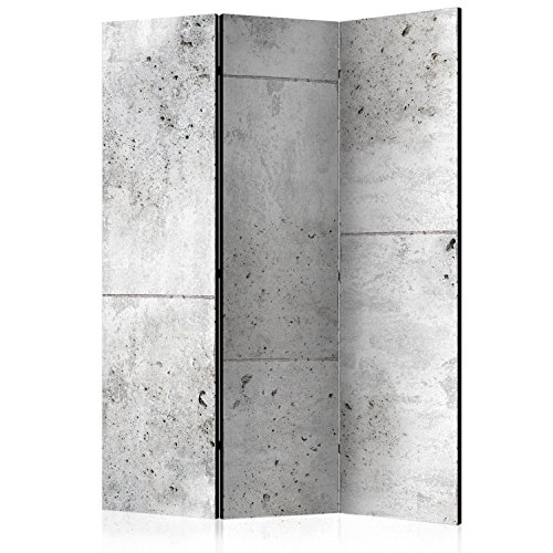 murando Raumteiler Beton Loft Foto Paravent 135x172 cm einseitig auf Vlies-Leinwand Bedruckt Trennwand Spanische Wand Sichtschutz Raumtrenner Home Office grau f-C-0011-z-b von RAUMTEILER / PARAVENT B&D XXL