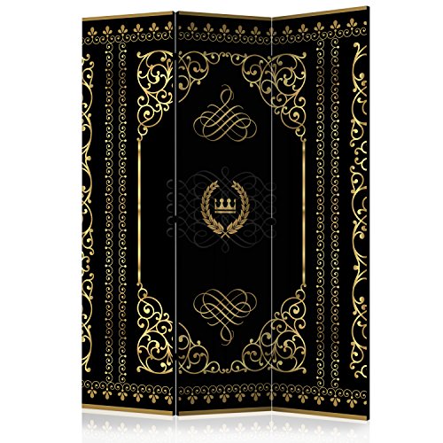 murando Raumteiler Mandala Ornament Oriental Foto Paravent 135x172 cm einseitig auf Vlies-Leinwand Bedruckt Trennwand Spanische Wand Sichtschutz Raumtrenner schwarz Gold f-A-0126-z-b von RAUMTEILER / PARAVENT B&D XXL