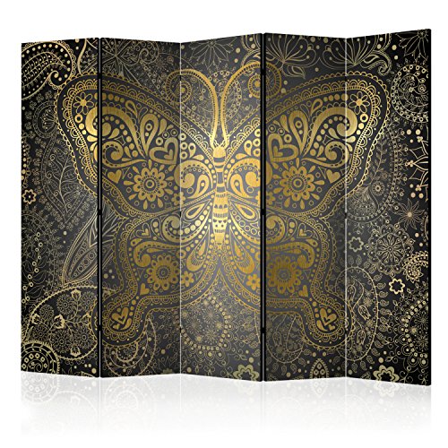 murando Raumteiler Mandala Ornament Oriental Foto Paravent 225x172 cm einseitig auf Vlies-Leinwand Bedruckt Trennwand Spanische Wand Sichtschutz Raumtrenner grau gelb braun p-A-0004-z-c von RAUMTEILER / PARAVENT B&D XXL