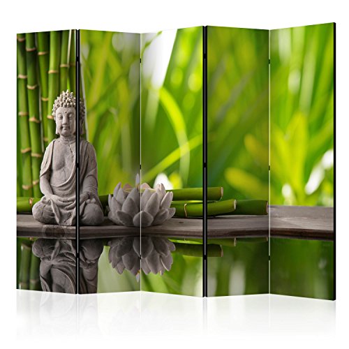 RAUMTEILER/PARAVENT B&D XXL Raumteiler Spa Zen Buddha Foto Paravent 225x172 cm beidseitig auf Vlies-Leinwand Bedruckt Trennwand Spanische Wand Sichtschutz Raumtrenner Home Office grau grün RAUMTEILER/PARAVENT B&D XXL Raumteiler Spa Zen Buddha Foto Paravent 225x172 cm beidseitig auf Vlies-Leinwand Bedruckt Trennwand Spanische Wand Sichtschutz Raumtrenner Home Office grau grün von BIOMBO B&D XXL