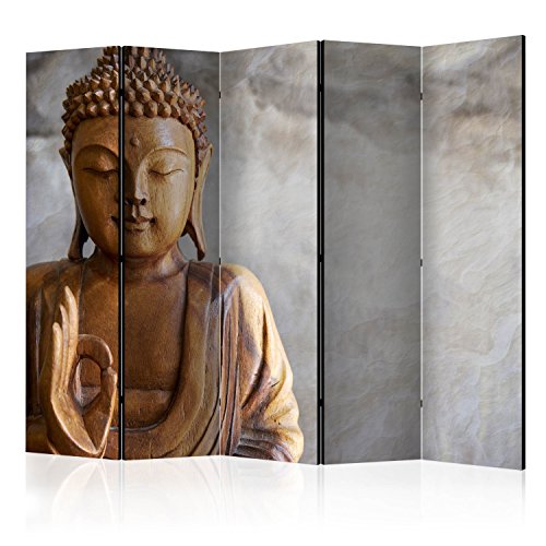 murando Raumteiler Spa Zen Buddha Foto Paravent 225x172 cm einseitig auf Vlies-Leinwand Bedruckt Trennwand Spanische Wand Sichtschutz Raumtrenner Home Office braun grau von RAUMTEILER / PARAVENT B&D XXL