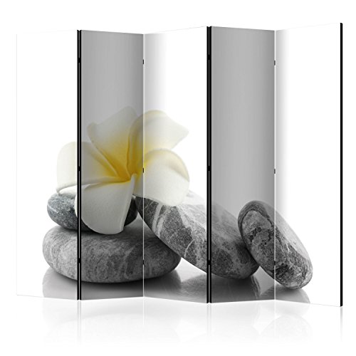 murando Raumteiler Spa Zen Foto Paravent 225x172 cm beidseitig auf Vlies-Leinwand Bedruckt Trennwand Spanische Wand Sichtschutz Raumtrenner Home Office grau weiß b-B-0190-z-c von RAUMTEILER / PARAVENT B&D XXL