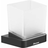 Ravak - 10° - Zahnputzbecher mit Halter, Schwarz/Glas X07P557 von RAVAK