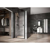 Nexty - Schwenkbare Duschtür 80 cm, schwarzes/klares Glas 03O40300Z1 - Ravak von RAVAK