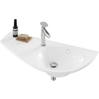 Avocado Comfort Waschtisch 85x45cm, asymmetrischer platzsparender Stil Linksausrichtung mit Bohrung und Überlauf (XJ1L1100000) - Ravak von RAVAK