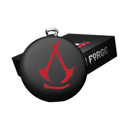 Assassin's Creed Shadows Flachmann, offizielles Lizenzprodukt, Assassin's Creed Shadows, Geschenkset mit 2 x 30 ml bemalten Schnapsgläsern und 1 x Einfülltrichter Assassin's Creed Shadows Flachmann, offizielles Lizenzprodukt, Assassin's Creed Shadows, Geschenkset mit 2 x 30 ml bemalten Schnapsgläsern und 1 x Einfülltrichter von RAVEN FORGE
