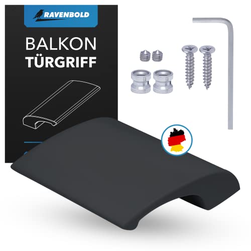RAVENBOLD Balkontürgriff für Außen - Extrem stabiler Terassentür Griff - Ziehgriff für Balkontür - aus Aluminium hergestellter Griff für Balkontür Außen (Dunkel Grau (RAL 7016)) von RAVENBOLD