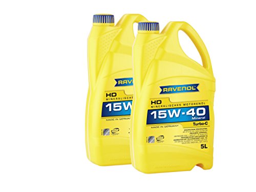10 (2x5) Liter RAVENOL Turbo-C HD-C SAE 15W-40 Motoröl Made in Germany von RAVENOL