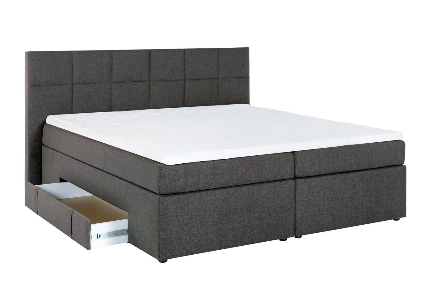 Möbelfreude Boxspringbett Boxspringbett Bea mit Bettkasten Anthrazit 200..., Anthrazit 200x200 cm H2 7-Zonen-Taschenfederkern Matratze + Visco-Topp Möbelfreude Boxspringbett Boxspringbett Bea mit Bettkasten Anthrazit 200..., Anthrazit 200x200 cm H2 7-Zonen-Taschenfederkern Matratze + Visco-Topp von RAVENSBERGER Matratzen