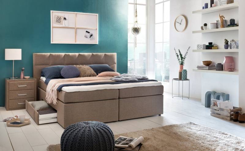 Möbelfreude Boxspringbett Boxspringbett Bea mit Bettkasten Beige/grau 20..., Beige/grau 200x200 cm H2/H3 7-Zonen-Taschenfederkern Matratze + Visco- Möbelfreude Boxspringbett Boxspringbett Bea mit Bettkasten Beige/grau 20..., Beige/grau 200x200 cm H2/H3 7-Zonen-Taschenfederkern Matratze + Visco- von RAVENSBERGER Matratzen