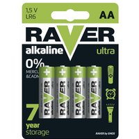 Raver - emos Ultra Alkaline aa Mignon Batterien 1,5V, LR6, 4 Stück, 7 Jahre lagerfähig, B7921 von RAVER