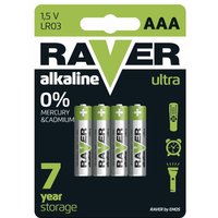 Raver - emos Ultra Alkaline aaa Micro Batterien 1,5V, LR03, 4 Stück, 7 Jahre lagerfähig, B7911 von RAVER
