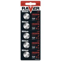 Emos Raver Cell Lithium Batterien Knopfzelle 3V, Knopfbatterien CR2016, 5er Pack, Kapazität 75 mAh, B7316 von RAVER