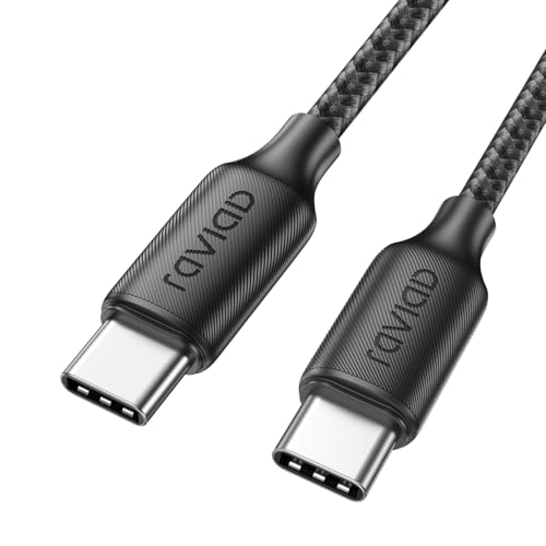 RAVIAD USB C Kabel 100W [1M] PD3.0 Schnellladekabel USB C auf USBC Nylon Geflochten QC3.0 Ladekabel USB-C Ladegerät für iPhone 16 15 Pro Galaxy S24 S23 S22 Pixel 7 iPadPro MacBookAir Tablets von RAVIAD