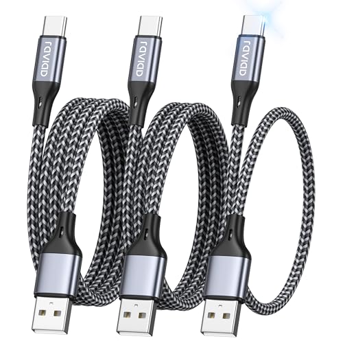 RAVIAD USB C Kabel [3Stück 0.3M+1M+2M] iPhone 16 ladekabel 3A USB Typ C Kabel Schnellladekabel USB C, Ladekabel USB C für iPhone 16 15 Pro, Samsung Galaxy S24 S23 S22 S21 S20 Note10, Huawei P60 von RAVIAD