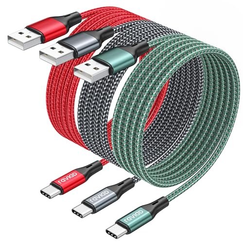 RAVIAD USB C Kabel [3Stück 2M] iPhone 16 ladekabel 3A Schnellladekabel USB C, Ladekabel USBC für iPhone 16 15 Pro, Samsung Galaxy S25 S24 S23 S22 S21 S20 Note10, Huawei P60 von RAVIAD