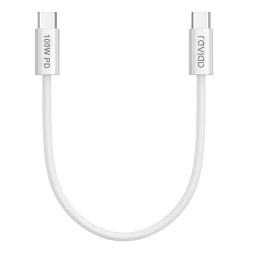 RAVIAD USB C Kabel Kurz 30CM 100W Schnellladekabel USB C auf USB C Kabel PD 5A USB C Ladekabel für iPhone 15/15 Pro/15 Pro Max, Samsung Galaxy S24/S23/S22/S21, Pad Pro, MacBook Air, Tablets, Huawei von RAVIAD