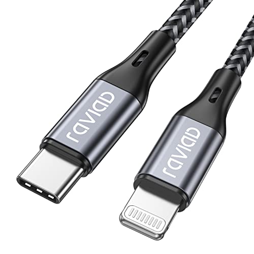 RAVIAD USB C Lightning Kabel 2M [MFi Zertifiziert] iPhone Ladekabel Power Delivery Nylon Typ C to Lightning Ladekabel für iPhone 14/13/13 Pro/13 Pro Max/13 Mini/12/12 Pro Max/12 Mini/11 Pro/X/XS/XR/8 von RAVIAD