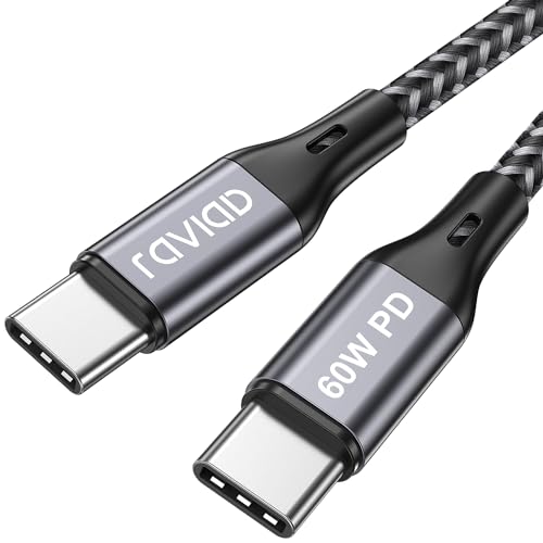 RAVIAD USB C auf USB C Kabel 1M, iPhone 15 Ladekabel 20V/3A Schnellladekabel USB C zu USB C für iPhone 15/Plus/15 Pro/15 Pro Max, MacBook Pro/Air, Samsung S23 S22 S21, Huawei von RAVIAD