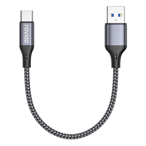 RAVIAD USB Typ C Kabel Kurz 0.5M, USB C Ladekabel QC 3.0 USB 3.0 Schnelles Aufladen und Synchronisation USB C Kabel Kompatibel für iPhone 16 15, Samsung Galaxy S24 S23 S22 S21 S20 Note 10, Huawei P60 von RAVIAD