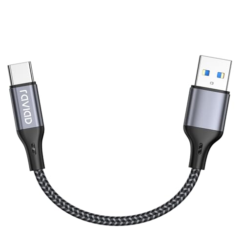 RAVIAD USB Typ C Kabel Kurz 15CM, USB C Ladekabel QC 3.0 USB 3.0 Schnelles Aufladen und Synchronisation USB C Kabel Kompatibel für iPhone 16 15, Samsung Galaxy S24 S23 S22 S21 S20 Note 10, Huawei P60 von RAVIAD