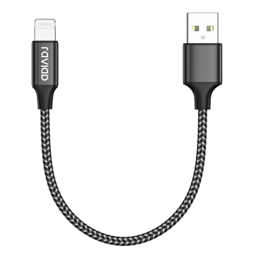 RAVIAD iPhone Ladekabel Kurz, 30CM Lightning Kabel MFi Zertifiziert Nylon iPhone Kabel Kompatibel für iPhone 14 13 12 11 Pro Max Mini XS XR X SE 2020 8 8 Plus 7 7 Plus 6s 6 5s 5- Schwarz von RAVIAD