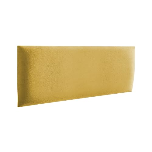 RAVIO Wandpaneele gepolstert | 3D Wandverkleidung mit Schaumstoff | Wandkissen als Kopfteil für Bett | Wanddekoration für Schlafzimmer, Kinderzimmer, Büro, Diele | (Gelb, 50 x 15 cm) von RAVIO