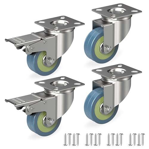 RAVN HAMAN 4er Set Möbelrollen 50 mm - Schwerlastrollen bis 50 kg pro Rad - 2 Räder mit Bremse - Lenkrollen für Innen - Stabile Schwenkrollen - Transportrollen mit Riffelung RAVN HAMAN 4er Set Möbelrollen 50 mm - Schwerlastrollen bis 50 kg pro Rad - 2 Räder mit Bremse - Lenkrollen für Innen - Stabile Schwenkrollen - Transportrollen mit Riffelung von RAVN HAMAN