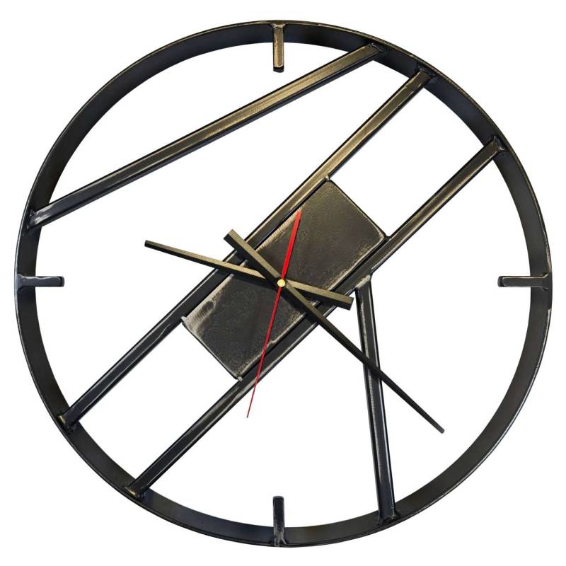 RAW FORGE DESIGN Wanduhr – Industrial-Wanduhr aus Stahl mit asymmetrischem Mu... von RAW FORGE DESIGN