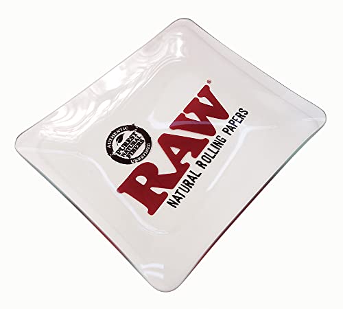 2x RAW Glass Rolling Tray Drehunterlage aus bruchsicherem Glas mit RAW-Logo 2x RAW Glass Rolling Tray Drehunterlage aus bruchsicherem Glas mit RAW-Logo von RAW