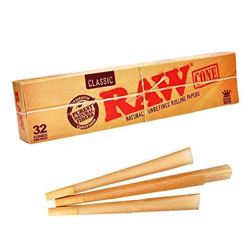 RAW 18615 Classic Pre-Rolled Cone King Size-32 Stück-109 mm-Basic32, Papier von RAW