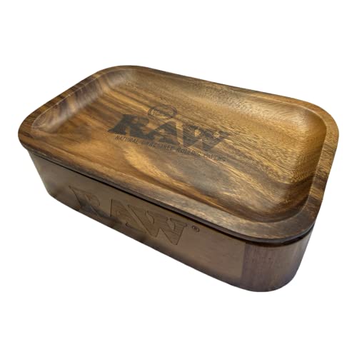 RAW 20442 Set 6 Cache Box Small Wood Rolling Tray und kostenlosen Metall Aschenbecher, Holz von RAW
