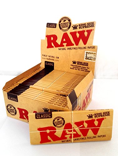 RAW Classic King Size Supreme Creaseless Papers ohne Knick 2 Boxen (48 Heftchen) von RAW