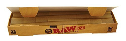 RAW Classic Pre-Rolled Cone King Size-32 Stück-109 mm-Basic32, Gelb, S von RAW
