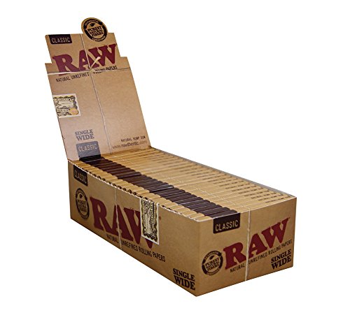 RAW Classic Single Wide kurze Blättchen Double Window 100er 1 Box (25 Heftchen) von RAW