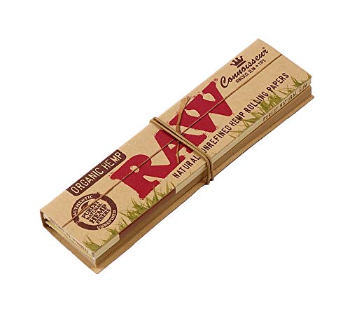 RAW Connoisseur Kingsize Slim + Tips, Organic Hemp, 32 Blättchen + Tips pro Heftchen 6 Heftchen von RAW