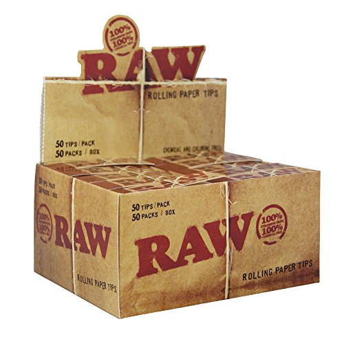 RAW Filter Tips Slim unperforiert natürliche filtertips ungebleicht 2X Boxen (100 Booklets) von RAW