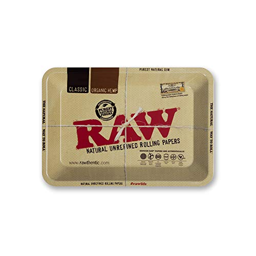 RAW Klassisches Rolltablett | Größe – Mini | hochwertiges Metall und geschwungene Ecken – Keine Falten von RAW