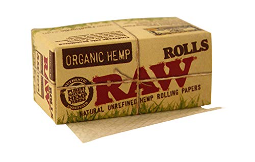 RAW Organic Rolls Slim 5 Meter Länge Ungebleichte Hanfblättchen 12x Rolls von RAW
