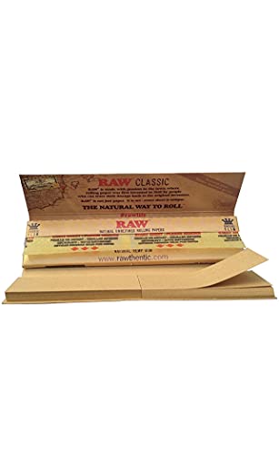 RAW Papers 5er Pack Classic Connoisseur King Size Slim Paper & Tips + 1 Transporthülle (Weiß) von RAW