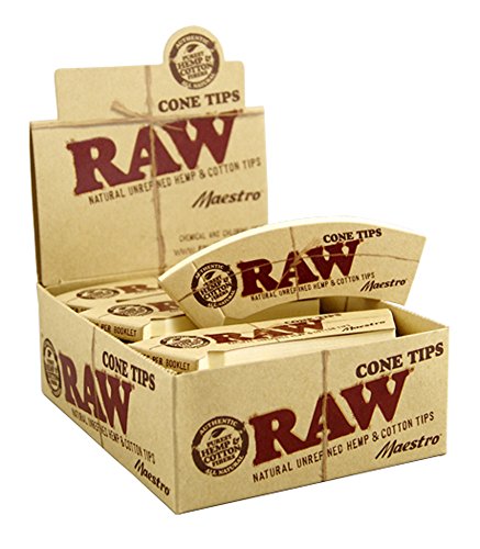 RAW Tips Cone Maestro konische ungebleichte Filtertips breit perforiert 10 Heftchen von RAW