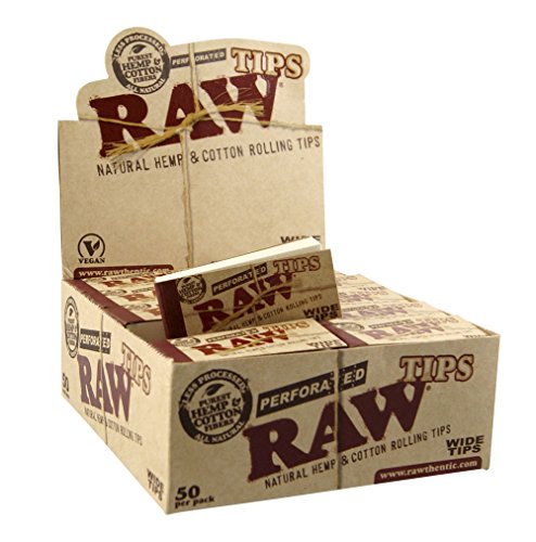 RAW Wide breite Tips King Size perforiert ungebleichte Filtertips 5x Boxen (250 Booklets) von RAW