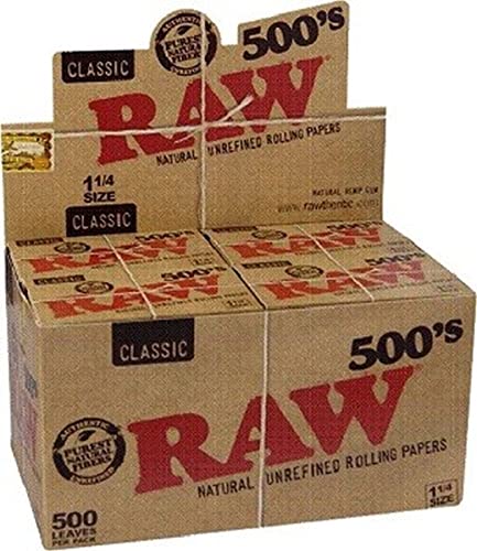 Raw 500 klassisch Natur unraffiniertes Rollen Papier 1 1/4 79mm größe (20) von RAW