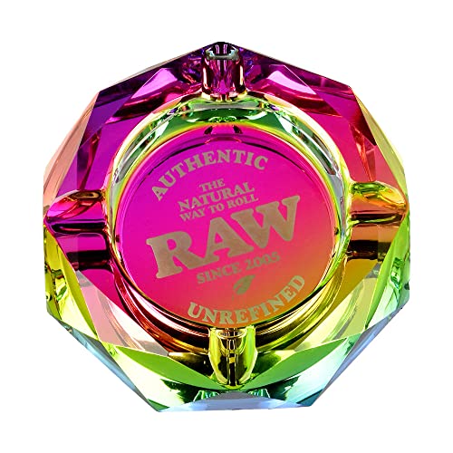 Raw Aschenbecher aus Glas Mehrfarbig - Raw Rainbow Glass Ashtray von Roll With Us Depot