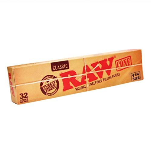 Raw Classic Cone 1-1/4 Size Unrefined Rolling Papers 32 Ct by Raw von RAW