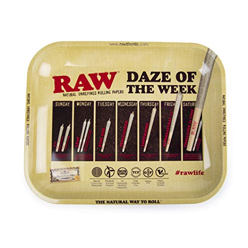 Raw – Daze Of The Week Tablett aus Metall, Größe Medium: 340 mm, 275 mm, 30 mm (L, B, T) von RAW